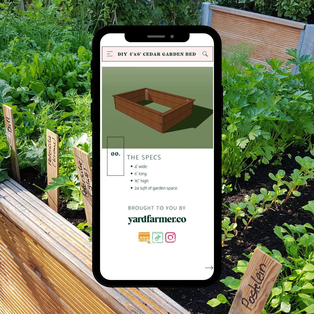 Affordable 4'x6' Cedar Raised Bed (Digital Plans)